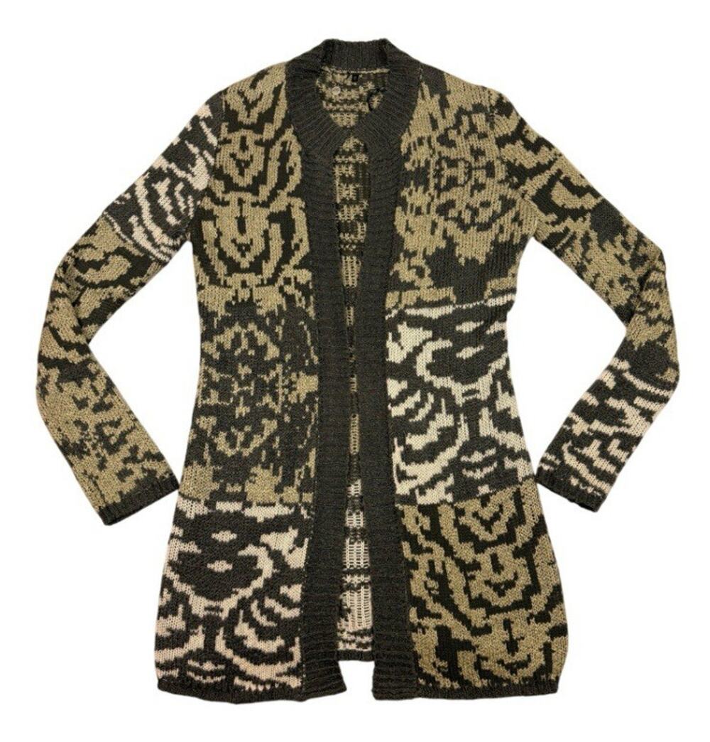 BKE Boutique Cardigan Sweater XL Womens Long Open Front Knit Mohair Wool Blend